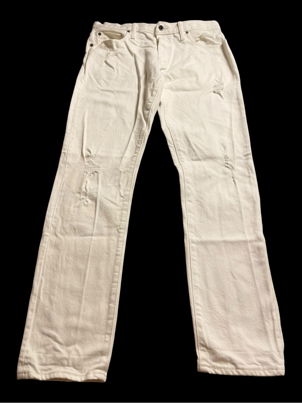 Todd Snyder Japanese Selvedge Denim Distressed White Jeans 32x32 Slim Fit